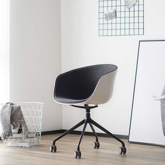 U Shape Armchair, W57, Grey with Wheels U Shape Armchair, W57, Grey with Wheels